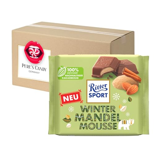 Pere's Candy® Bundle für 12 x Winter Mandel Mousse Tafel 100g + Pere's Candy Notepad DIN A7-25 Blatt von PERE’S CANDY