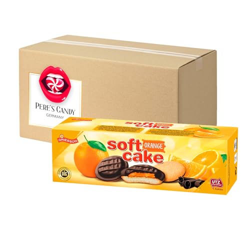 Pere's Candy® Bundle für 12erPack Griesson Soft Cake Orange 150g mit Fruchtfüllung aus Orangensaft - Schokolade + Pere's Candy Notepad DIN A7-25 Blatt von PERE’S CANDY