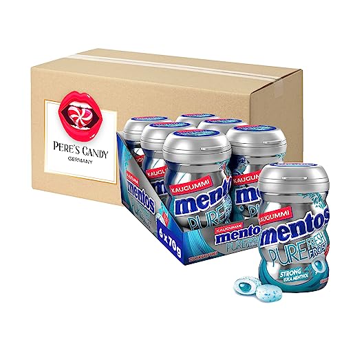 19,99€ inkl. USt (47,60€/kg) Mentos Pure Fresh Frost Kaugummi (6 x 70g) zuckerfreie Chewing Gum Dragees & flüssiger Füllung von Pere's Candy® Box mit Geschenk von PERE’S CANDY