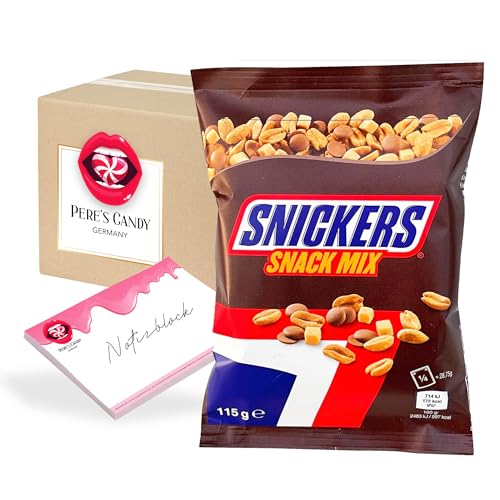 Pere's Candy® Bundle für 2 x Snickers Snack Mix Mischung 115g + Pere's Candy Notepad DIN A7-25 Blatt von PERE’S CANDY