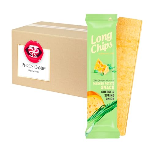 20 x 75 g Long Chips Kartoffelchips Käse- und Frühlingszwiebel mit Geschenk von Pere's Candy von PERE’S CANDY