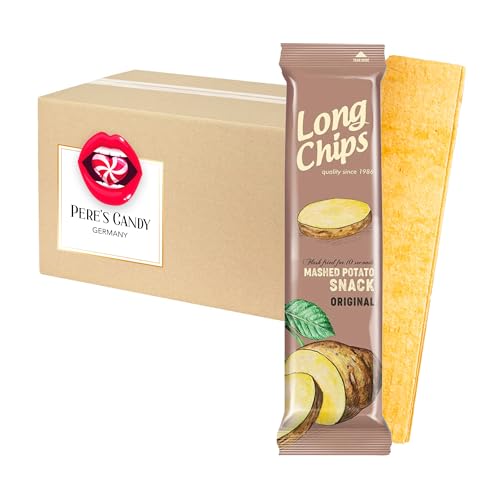 20 x 75 g Long Chips Kartoffelchips - Meersalz- und Essiggeschmack mit Geschenk von Pere's Candy von PERE’S CANDY