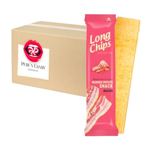 Pere's Candy® Bundle für 20 x 75 g Long Chips Kartoffelchips mit Bacon + Pere's Candy Notepad DIN A7-25 Blatt von PERE’S CANDY