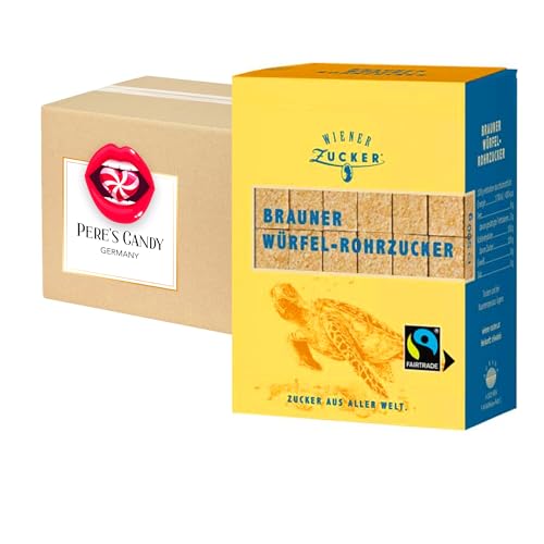 3 x 500 g Wiener Zucker Fairtrade Brauner Würfel-Rohrzucker mit Geschenk von Pere's Candy von PERE’S CANDY