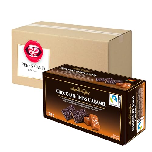 3 x Chocolate Thins Caramel - Zartbitter Täfelchen Caramel 200g mit Geschenk von Pere's Candy von PERE’S CANDY