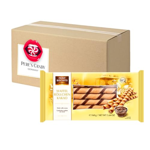 3 x Kakao Waffelröllchen gefüllt mit köstlicher Creme 160g von PERE’S CANDY