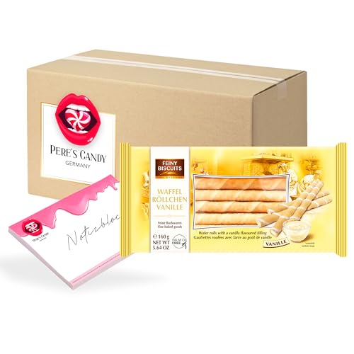 3 x Vanille Waffelröllchen gefüllt mit köstlicher Creme 160g von PERE’S CANDY