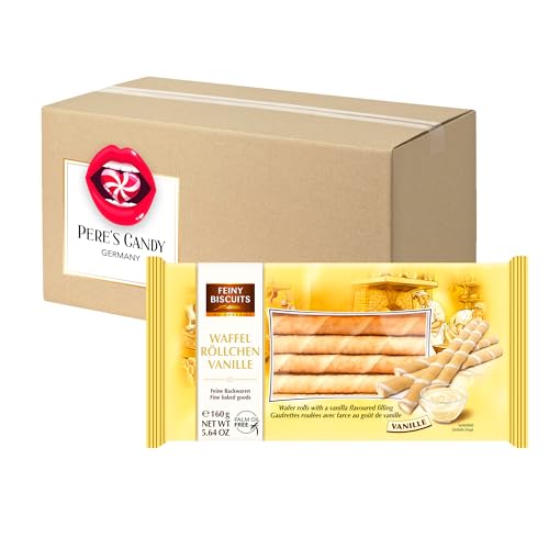 3 x Vanille Waffelröllchen gefüllt mit köstlicher Creme 160g von PERE’S CANDY