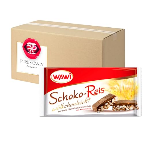 4 x Wawi Schoko-Reis Tafel aus Edel-Vollmilchschokolade 200g mit Geschenk von Pere's Candy von PERE’S CANDY