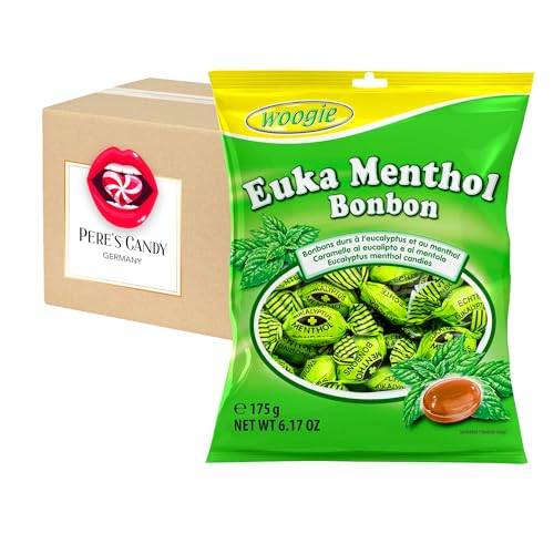 5 x 175 g Euka Menthol Bonbons Erfrischungs Hartkaramellen mit Geschenk von Pere's Candy von PERE’S CANDY