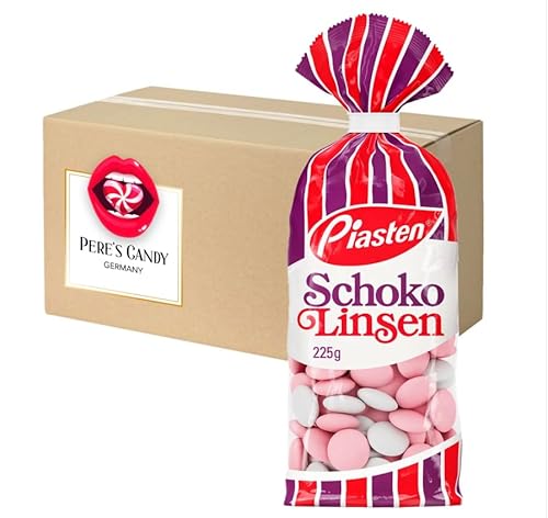 5 x 225 g Piasten Schokolinsen Schokolade-Dragees Schokolade und Zuckerüberzug mit Geschenk von Pere's Candy von PERE’S CANDY