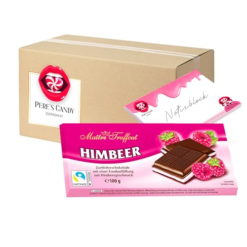 5 x Maître Truffout Cremeschokolade Himbeere Tafel 100g mit Geschenk von Pere's Candy von PERE’S CANDY