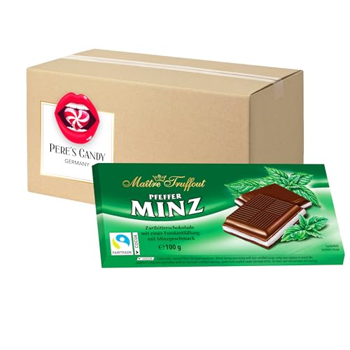 5 x Maître Truffout Cremeschokolade Pfefferminz Tafel 100g mit Geschenk von Pere's Candy von PERE’S CANDY