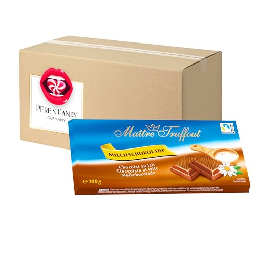 5 x Maître Truffout Milchschokolade Tafel 100g mit Geschenk von Pere's Candy von PERE’S CANDY