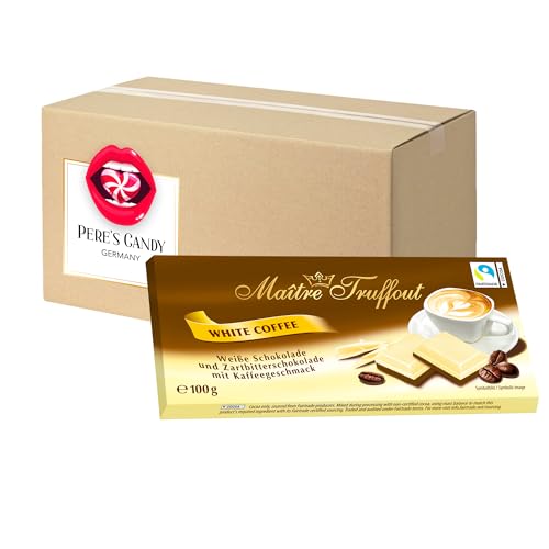 5 x Maître Truffout Weiße und Zartbitterschokolade Kaffeegeschmack Tafel 100g mit Geschenk von Pere's Candy von PERE’S CANDY