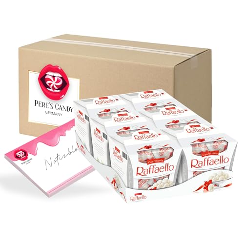 Pere's Candy® Bundle für 6 x 150g Raffaello zartes Kokos feiner Milchcreme + Pere's Candy Notepad DIN A7-25 Blatt von PERE’S CANDY