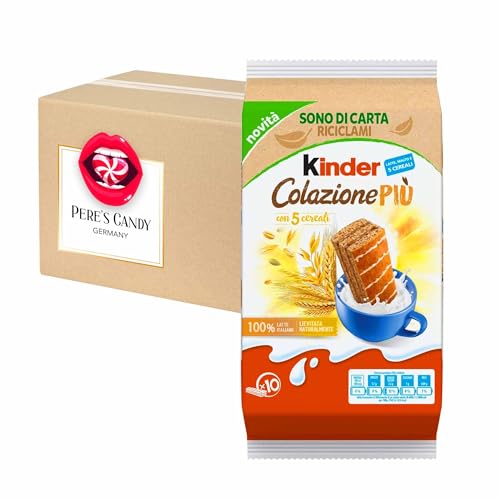 Pere's Candy® Bundle für 6 x 290g Ferrero Kinder Colazione Più Kuchen 6x290g + Pere's Candy Notepad DIN A7-25 Blatt von PERE’S CANDY