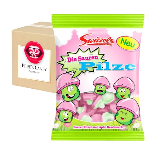 6 x DOK Swizzels Die Grün Sauren Pilze 100g mit Geschenk von Pere's Candy von PERE’S CANDY