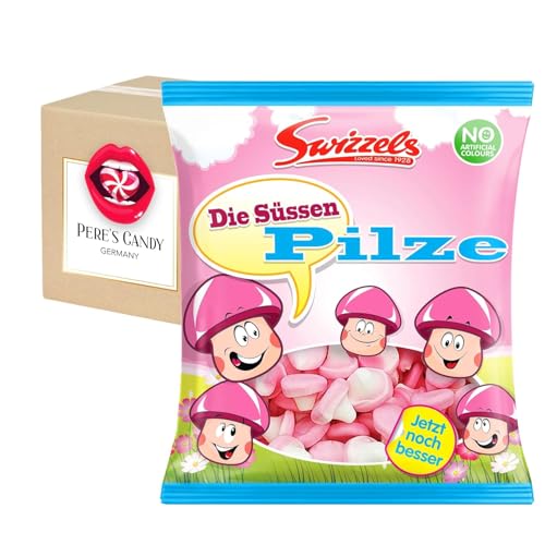 6 x Swizzels Die Süssen Pilze Beutel - Schaumzuckerpilze 100g mit Geschenk von Pere's Candy von PERE’S CANDY