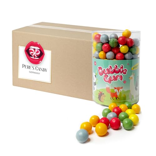 9,50€ inkl. USt (19€/kg) Retro Kaugummi Kugeln in der 500g Dose Lecker-süße von Pere's Candy® Box mit Geschenk von PERE’S CANDY