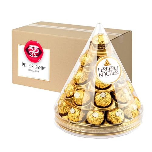 Ferrero Rocher Pyramide Geschenkbox 350 g Nuss-Pralinen aus knuspriger Waffel mit Geschenk von Pere's Candy von PERE’S CANDY