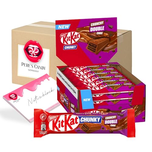 Pere's Candy® Bundle für KitKat Chunky Double Choc 24x42g + Pere's Candy Notepad DIN A7-25 Blatt von PERE’S CANDY