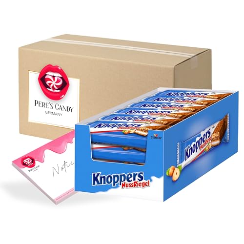 Pere's Candy® Bundle für Knoppers NussRiegel 24x40g + Pere's Candy Notepad DIN A7-25 Blatt von PERE’S CANDY