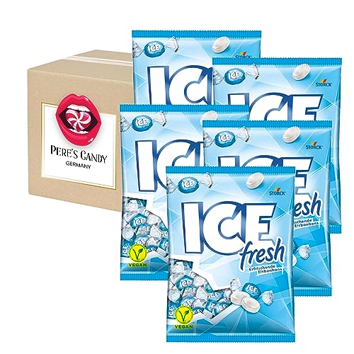 Pere's Candy® Bundle für Lutschbonbons - Bonbons Süßigkeiten Ice Fresh Geschmack 5 x 425 g + Pere's Candy Notepad DIN A7-25 Blatt von PERE’S CANDY