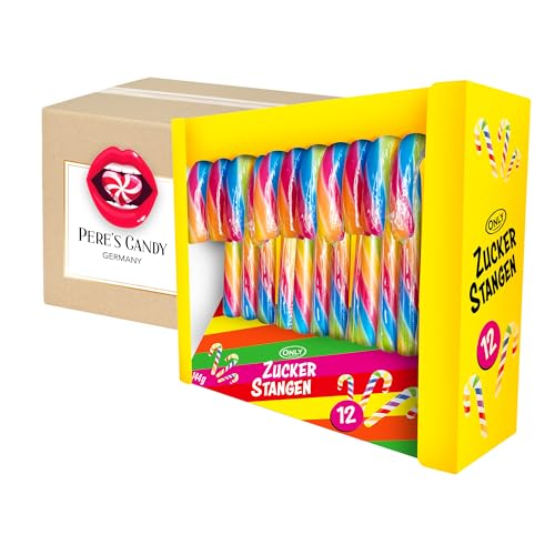 ONLY Zuckerstangen Rainbow 144g (12x12g) mit Geschenk von Pere's Candy von PERE’S CANDY