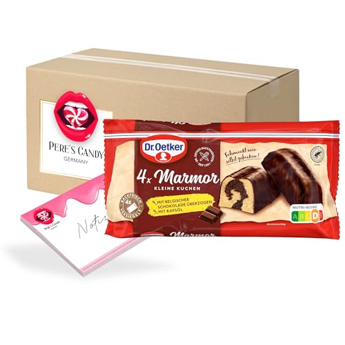 Pere's Candy® Bundle für 1 x Dr. Oetker fertige kleine Marmorkuchen jeweils 4 Stück à 35 g + Pere's Candy Notepad DIN A7-25 Blatt von PERE’S CANDY