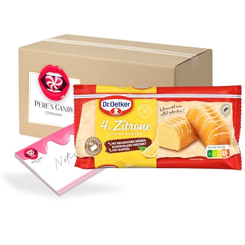 Pere's Candy® Bundle für 1 x Dr. Oetker fertige kleine Zitronenkuchen jeweils 4 Stück à 35 g + Pere's Candy Notepad DIN A7-25 Blatt von PERE’S CANDY