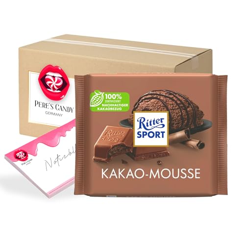 Pere's Candy® Bundle für 11 x 100g Kakao-Mousse Tafel Schokolade + Pere's Candy Notepad DIN A7-25 Blatt von PERE’S CANDY