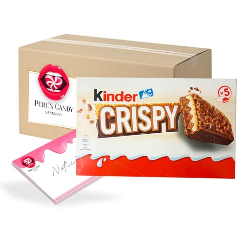 Pere's Candy® Bundle für 170 g(5 x 34g) Kinder Crispy Riegel T5 knusprige Schokolade + Pere's Candy Notepad DIN A7-25 Blatt von PERE’S CANDY