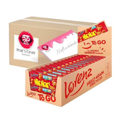 Pere's Candy® Bundle für 24 x 35 g Lorenz Snack World NicNac's Original + Pere's Candy Notepad DIN A7-25 Blatt von PERE’S CANDY