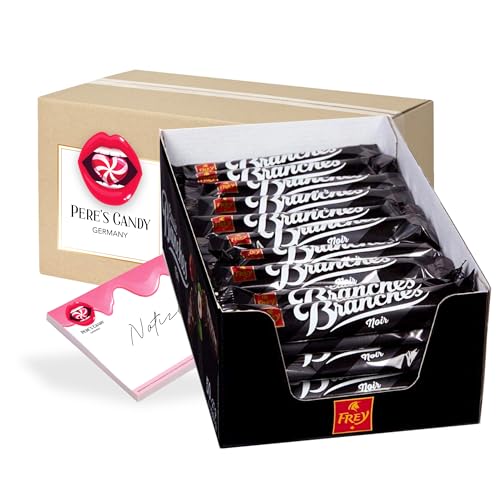 Pere's Candy® Bundle für Frey Branches Classic Schokoriegel Noir 50er Pack - Dunkle Schokoladen-Riegel mit Haselnusscremefüllung + Pere's Candy Notepad DIN A7-25 Blatt von PERE’S CANDY