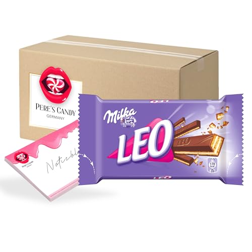 Pere's Candy® Bundle für 16 x 33,3g Milka LEO Knusperwaffel mit Crème-Füllung + Pere's Candy Notepad DIN A7-25 Blatt von PERE’S CANDY