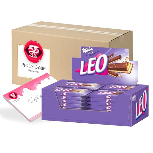 Pere's Candy® Bundle für Milka LEO Knusperwaffel mit Crème-Füllung + Pere's Candy Notepad DIN A7-25 Blatt (32 x 33,3g) von PERE’S CANDY