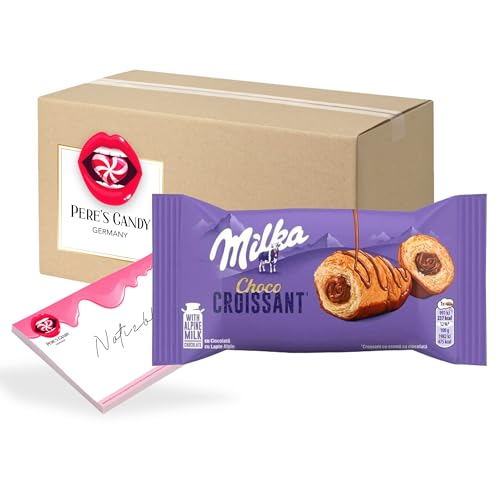 Pere's Candy® Bundle für Milka Schokolade Croissants 5 x 50g + Pere's Candy Notepad DIN A7-25 Blatt von PERE’S CANDY