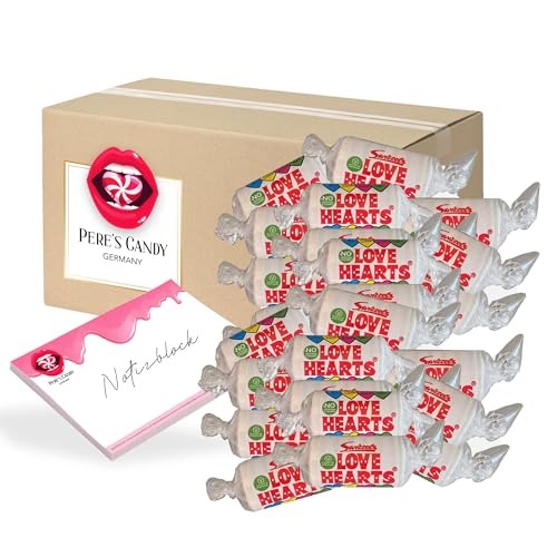 Pere's Candy® Bundle für Swizzels Love Hearts Mini Rolls 3kg + Pere's Candy Notepad DIN A7-25 Blatt von PERE’S CANDY