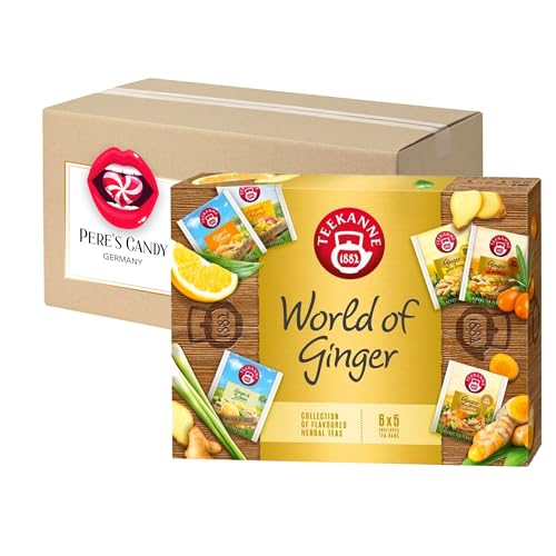 TEEKANNE - World of Ginger Collection - Ingwer Tee Mischung - 6 x 5 Teebeutel mit Geschenk von Pere's Candy von PERE’S CANDY