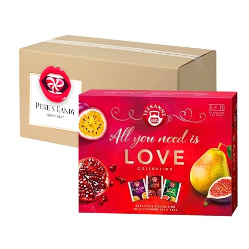 Teekanne LOVE Fruits Collection Box 3 x 10 Beutel Früchtetee mit Geschenk von Pere's Candy von PERE’S CANDY