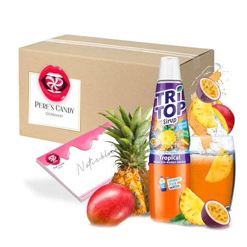 Pere's Candy® Bundle für Tropical TRi TOP Getränkesirup 600ml Sirup für Erfrischungsgetränk + Pere's Candy Notepad DIN A7-25 Blatt von PERE’S CANDY