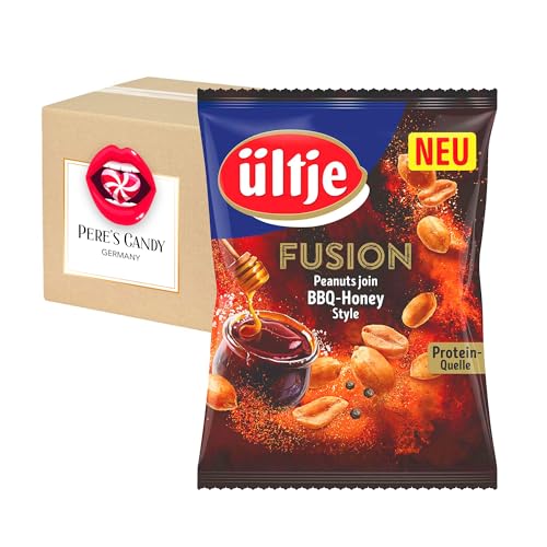 Ültje Fusion BBQ-Honey Style Geröstete Erdnüsse 12x150g von Pere's Candy® Box mit Geschenk von PERE’S CANDY