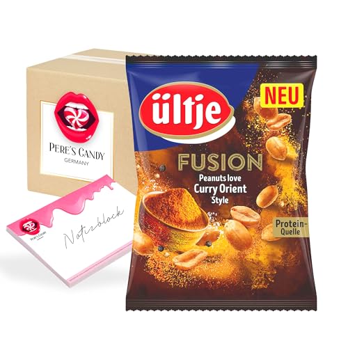 Ültje Fusion Curry Orient Style Geröstete Erdnüsse 12x150g von Pere's Candy® Box mit Geschenk von PERE’S CANDY