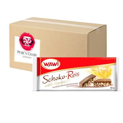 Wawi Schoko Reis Riegel Edelvollmilch 30x40g mit Geschenk von Pere's Candy von PERE’S CANDY