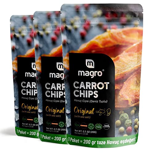 PERGAMO Gemüse Chips - Gesunder Snack | Glutenfrei | Pflanzenbasiert & Vegan | Kalorienarm | Rüben - Karotten - Sellerie Chips| Natürliche und Gesunde Gemüsechips | 3 x 20 GR (Karottex3) von PERGAMO Natural Flavor