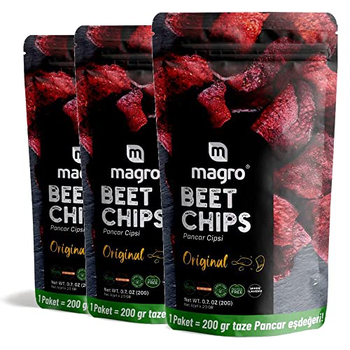 PERGAMO Gemüse Chips - Gesunder Snack | Glutenfrei | Pflanzenbasiert & Vegan | Kalorienarm | Rüben - Karotten - Sellerie Chips| Natürliche und Gesunde Gemüsechips | 3 x 20 GR (Rote Rüben) von PERGAMO Natural Flavor