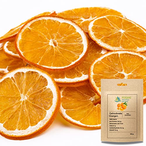 Pergamo Getrocknete Orangenscheiben 1000 GR/ 100% Natur Trockenfrüchte/ Ungesüßte/ Ohne Schwefel und ohne Zusatzstoffe/ Premium Qualität Getrocknete Orangen von PERGAMO Natural Flavor