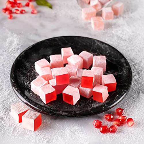 PERGAMO Natural Flavor Turkish Delight 300 Gr, Gourmet Vegetarisch Speziale, Erleben Sie den Exquisiten Genuss von Turkische Delight- Ein Süßes und Luxuriöses Vergnügen (Turkish mit Granatapfel) von PERGAMO Natural Flavor