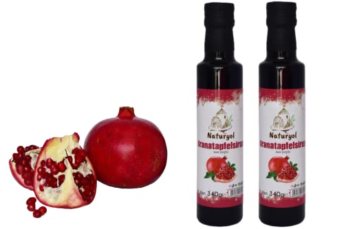 Permium Original Granatapfelsirup 340 Gr. 2 Stück| Ohne Zusatzstoffe ohne Zucker |100% Vegan und Natürlich Granatapfelsirup |100%Handmade Sirup aus Granatapfel (2'er Pack) von PERGAMO Natural Flavor